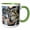 Green/White, variant on 3drose, Gray Wolf with a Friend, 11oz Two-tone Yellow Mug