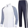 thumbnail image 7 of Maqroz Mens Two Piece Tracksuit Sets Contrast Raglan Sleeve Zip Up Jacket Side Stripe Sweatpants Casual Athletic Activewear Outfits for Morning Running, 7 of 7
