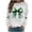 A#White, variant on DPTALR Women's Round Neck,St Patrick's Day Printed,Fashionable Casual Long Sleeve Hoodless Sweatshirt,White,Size L
