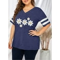 thumbnail image 4 of KimSoong Plus Size Sunflower Shirts for Women Cute Dandelion Graphics T-shirt Summer Women Short Sleeve Inspirational Tee Tops, 4 of 5