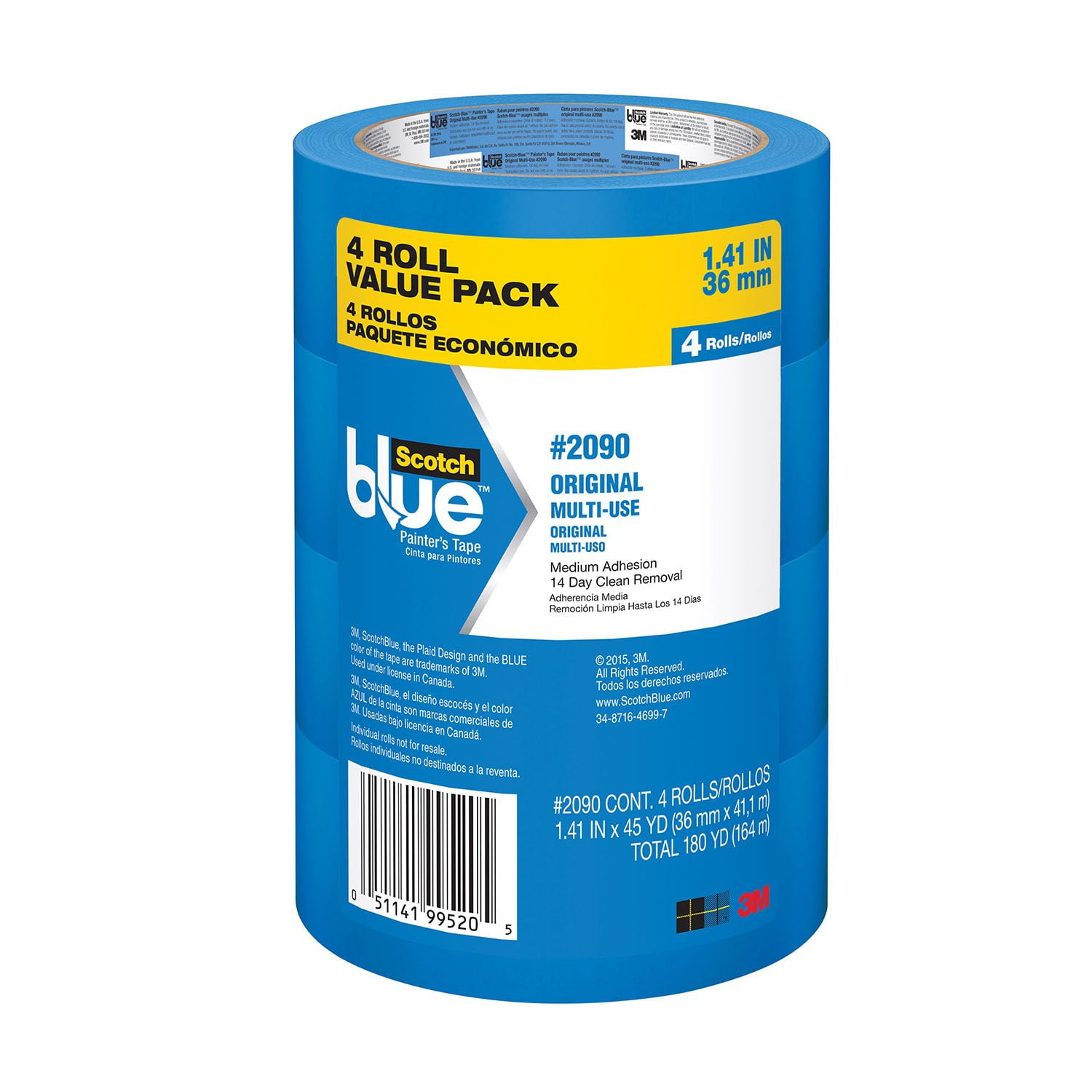 ScotchBlue Original Painter's Tape MultiUse 4 pack