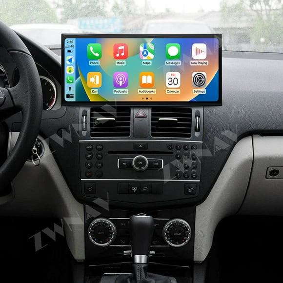 ZWNAV Qualcomm 15,8 Pouces Radio de Voiture Android 14 pour Mercedes Benz C Class W204 2008-2010 Voiture Carplay Auto Stéréo GPS Navigation Écran IPS BT (Ntg4.0)