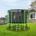 thumbnail image 2 of CITYLE Trampoline 10FT Trampoline for Kids and Adults, Outdoor Trampoline with Enclosure Net, Backyard Trampoline with Basketball Hoop, Wind Stakes, Ladder, Weather Resistant, Easy Assembly,Last Long, 2 of 8