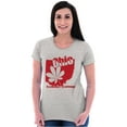 thumbnail image 3 of Ohio Shaped State Pride Buckeye Leaf Womens Slim Fit Graphic Tee Brisco Brands X, 3 of 5
