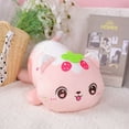 thumbnail image 4 of Ruiboury Long Pillow - Comfortable And Soft Cat Pillow For Peaceful Sleep Three-dimensional And Full With Quick Spring Can Pink Strawberry Cat 1Set, 4 of 6