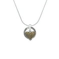 thumbnail image 2 of Delight Jewelry Two-tone Alligator Print Heart Silvertone Grandmother Ring Charm Necklace, 18", 2 of 4