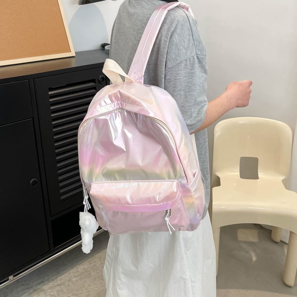 Mochila de estudiante de viaje simple de moda de tela laminada para mujer (rosa) Ndcxsfigh Para Estrenar