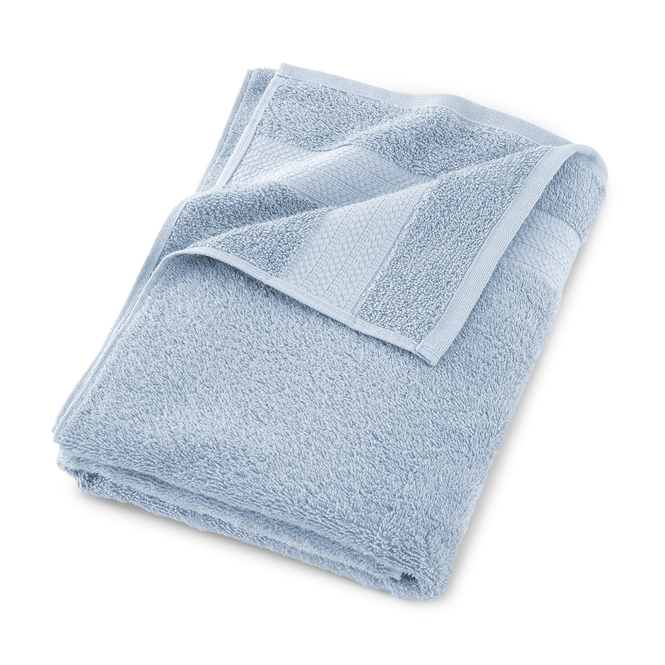 Mainstays Supersoft 100% Cotton 8-Piece Fade Resistant Towel Set, Placid Blue