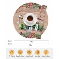 thumbnail image 6 of 13 Inch Round Placemats Set of 6, Christmas Non Slip Heat Insulation PP Table Mats, Snowman Snowflake Xmas Tree Winter Wooden Washable Place Mats for Kitchen Dining Party Table Decor, 6 of 7