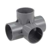 4-Way Elbow Pipe Fitting,Furniture Grade,1-1/2-inch Size Tee Corner Fittings Gray 2Pcs