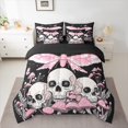 thumbnail image 6 of Feelyou Pink Moth Twin Bedding Sets 7-Piece for Kids, Skull Mushroom Bedding Comforter Set, Rustic Farmhouse Reversible Sheet Sets, Luxury Bedroom Decor, 6 of 7
