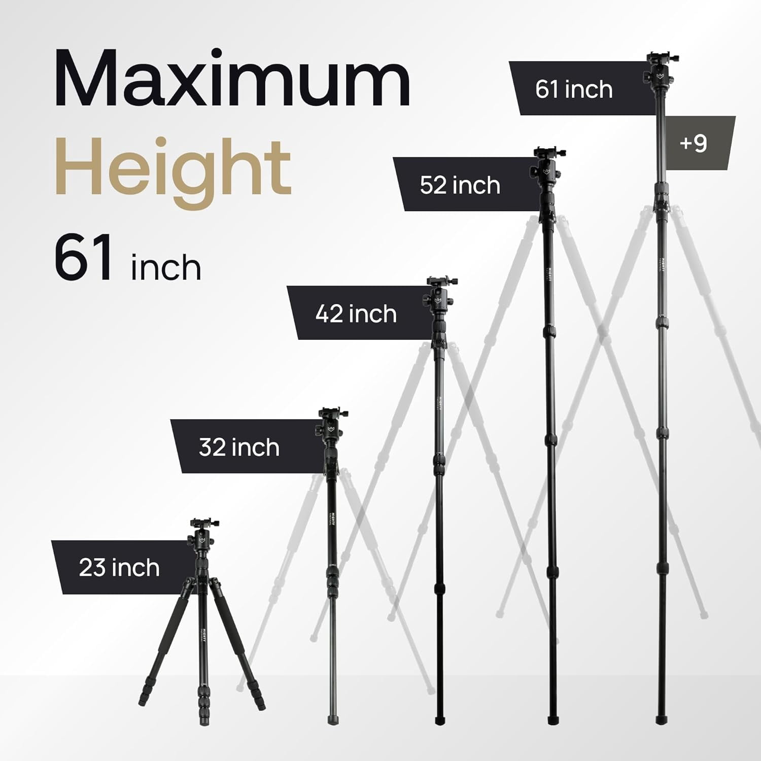 Mighty Hunting and Outdoor Tripod 303 – Aluminum, 155cm Max, 10KG Load Capacity with Carry Bag