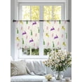 thumbnail image 4 of Spring Easter Sheer Curtains 54 Inch Length 2 Panels for Living Room, Yellow Green Purple Bunny Botanical Voile Kitchen Curtain Set, Luxury Privacy Drapes Window Treatment for Bedroom, 4 of 7
