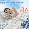 thumbnail image 3 of Blue Beige Coastal Cooling Blanket,Lightweight Breathable Summer Throw Blanket with Double Sided Cold Effect,Summer Beach Starfish Coral Nautical Picnic Blankets Bed Sheet for Hot Sleepers 30"x40", 3 of 8