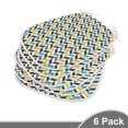 thumbnail image 2 of Chevron Dining Chair Pad, Curvy Zig Zag Lines in Vertical Direction Floral Colorful Herringbone, Water Resistant Pillow with Straps for Kitchen Seats, 8 Pieces Set, Multicolor, by Ambesonne, 2 of 5