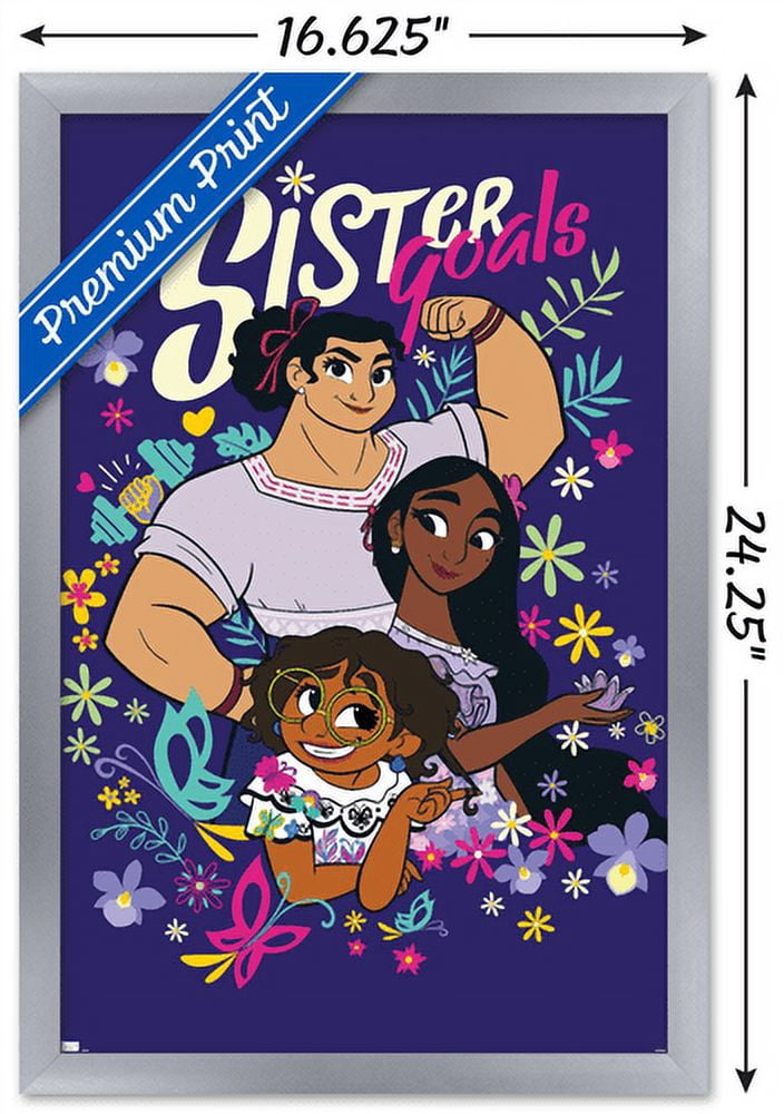 Disney Encanto - Sister Goals Wall Poster, 14.725" x 22.375", Framed