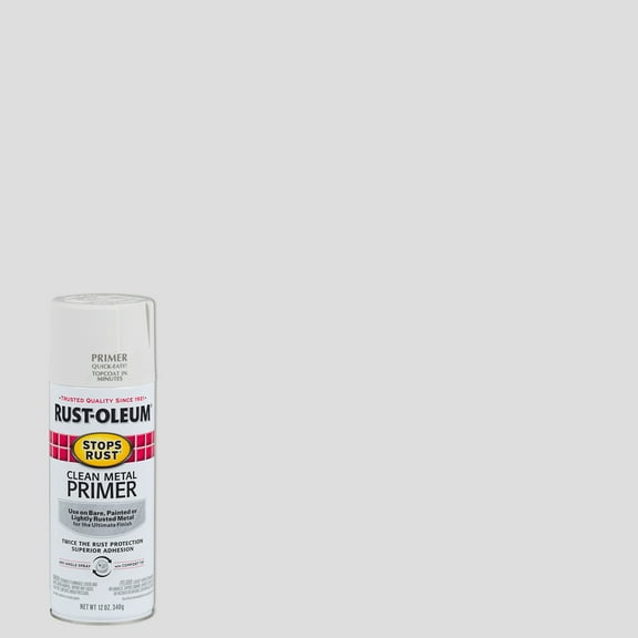 6 Pack, White, Rust-Oleum Stops Rust Flat Clean Metal Primer Spray- 12 oz