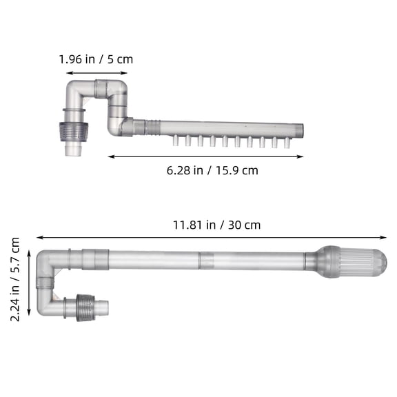 TABLZONE Fish Filter Extension Tube for Aquarium Tank Grey Abs 1 Set
