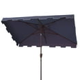 thumbnail image 3 of SAFAVIEH Outdoor Collection Zimmerman 6.5 x 10-Foot Rectangle Umbrella Navy/White, 3 of 5