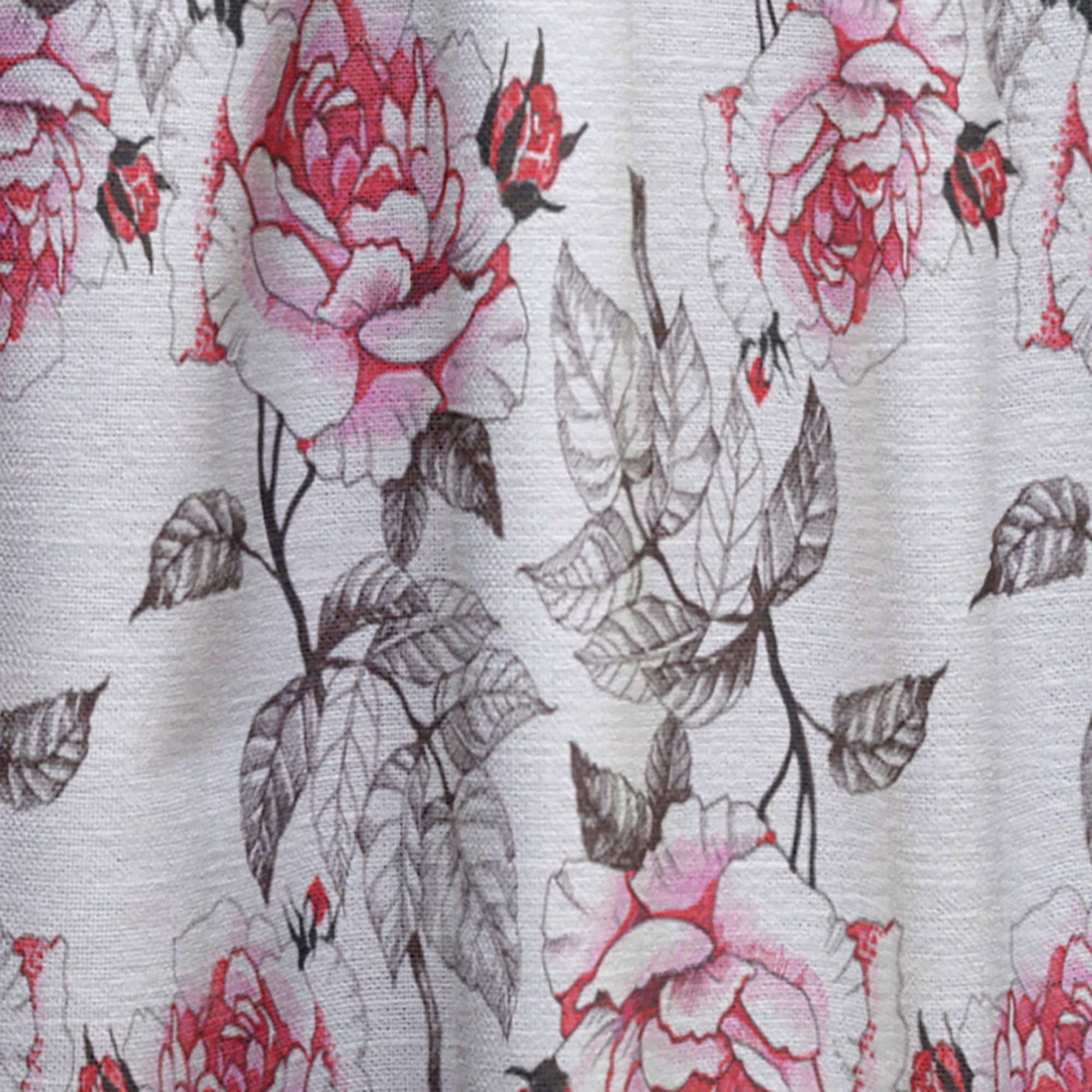 Designart 'Red Poppies With Seamless Pattern II' Floral Curtain Panel