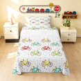 thumbnail image 2 of Erosebridal Bicycle Twin Sheets, Cycling Bedding, White Colorful 3 Pieces (1 Flat Sheet, 1 Fitted Sheet and 1 Pillowcase), 2 of 6