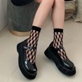 thumbnail image 5 of Women's Elegant Lace Ankle Socks Hollowout Fishnets Rhombus Pattern Short Socks Sheer Ruffle Frilly Mesh Socks Hosiery, 5 of 9