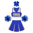 thumbnail image 3 of iiniim Girls Cheer Leader Kids Cheerleading Uniform with Accessories Carnival Party Size 6-16 B Blue 16, 3 of 7