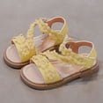 thumbnail image 2 of Sandales de Mode pour Filles avec Nœud Design Sangles Réglables pour Tout-Petits Enfants Décontractées Extérieur Printemps Été Automne, Couleur : Jaune, 2.5-3 Ans, 2 of 5