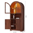 thumbnail image 2 of Conate 70" Tall Arched Kitchen Pantry Cabinet with LED Light, Fluted Storage Cabinets with Stemware Rack, Glass Doors for Dining Room & Living Room, 2 of 7