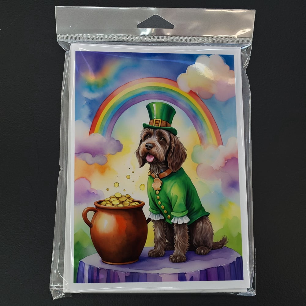 Wirehaired Pointing Griffon St Patrick's Day Greeting Cards Pack of 8 7 in x 5 in