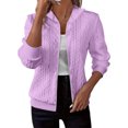 thumbnail image 3 of Idoravan Womens Sweatshirts Womens Zip Hoodies Women Casual Loose Knit Hooded Jacket Long Sleeve Zipper Solid Cardigan Blouse Hoodies Sweatshirt With Pocket Purple L, 3 of 7