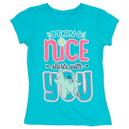 Dr Seuss Baby Clothes - Dr Seuss Girls' Horton Being Nice Short Sleeve Graphic T-Shirt