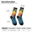 thumbnail image 2 of Gukieu Palm Trees Print Contrast Color Mid-calf Socks, Sweat-wicking Athletic Socks, Unisex Clothing Accessories, 2 of 6