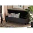 thumbnail image 5 of Brette Mid-Century Modern Charcoal Fabric Upholstered Dark Brown Finished Wood Storage Bench Ottoman, 5 of 5