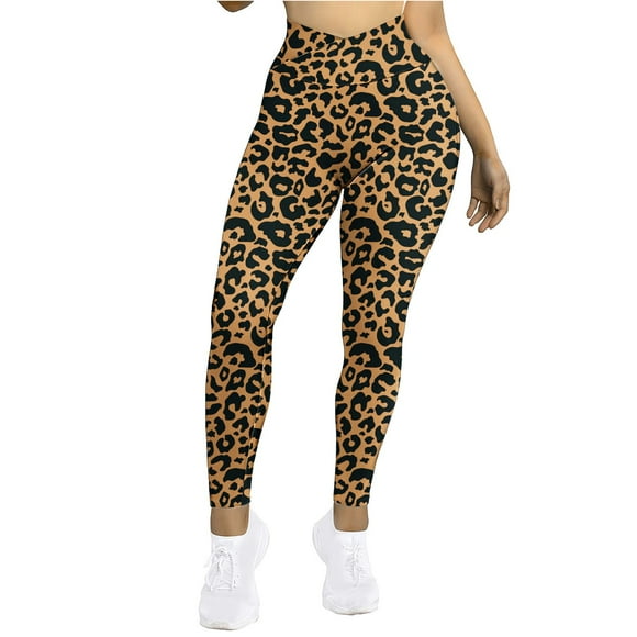 Leggings for Women High Waist Lifting Tummy Control Leopard Print Yoga Workout Pants
