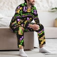 thumbnail image 7 of Haiem Mardi Gras3 Pattern Men’s Long-sleeve Sleepwear,Sleepwear Set,2-piece Loungewear Set,Soft PJs Comfy Nightwear with Pockets-Medium, 7 of 7