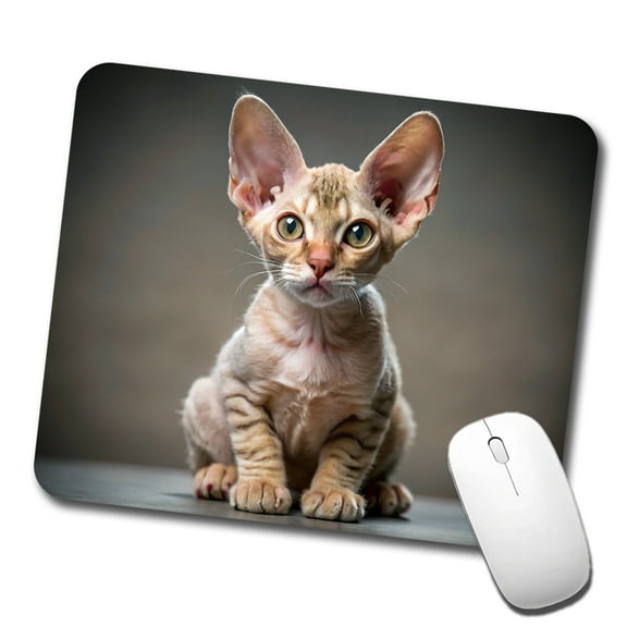 Devon Rex Cat Kitten Photo Mouse Pad Low Profile Gaming Mat