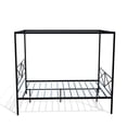thumbnail image 5 of HomeStock Rococo Romance Canopy Platform Bed Frame With Modern Style Headboard And Footboard Metal Frame In Powder Coating Black, Queen, 5 of 6