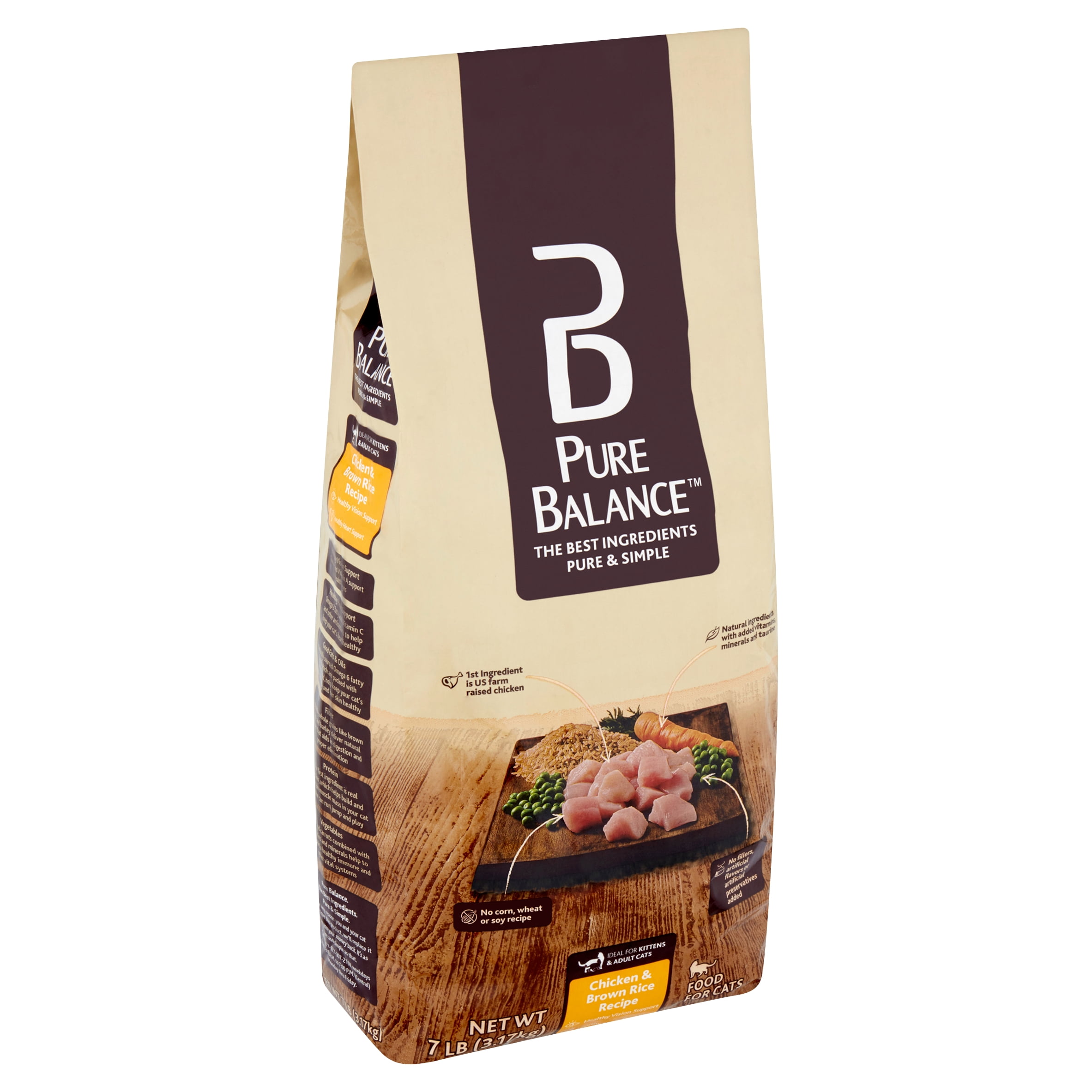 Pure Balance Chicken & Brown Rice Recipe Food for Cats, 7 lb