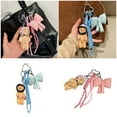 thumbnail image 2 of Novelty Plush Bear Clip Keychain With Climbing Gear Design Trendy Bowknot Decorated Backpack Charm For Teens Adults, 2 of 9