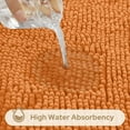 thumbnail image 5 of 3 Pieces Bathroom Rugs, Ultra Soft Non Slip Absorbent Chenille Toilet Bath Mat Set (Orange), 5 of 6