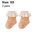 thumbnail image 2 of Laklulu Calcetines de encaje para niña, calcetines con volantes, 2 pares de calcetines de vestir de princesa, 2 of 6