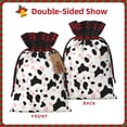 thumbnail image 4 of Color Matching Linen Bundle Mouth Gift Bag Can Be Used For Daily Small Items Simple Cow Print Pattern White Background, Pink And White_1 Small, 4 of 8
