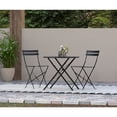 thumbnail image 3 of Contemporary Home Living Foldable Outdoor Patio Round Table with Umbrella Hole - 30" - Black, 3 of 5