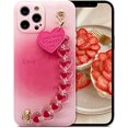 thumbnail image 1 of Étui Dégradé Compatible avec iPhone 13 Promax avec Support Cœur Intégré, Étui de Téléphone Colorée et Fraîche Conçue pour Femmes et Filles Compatible avec iPhone 13 Promax (Rose Pêche), 1 of 5
