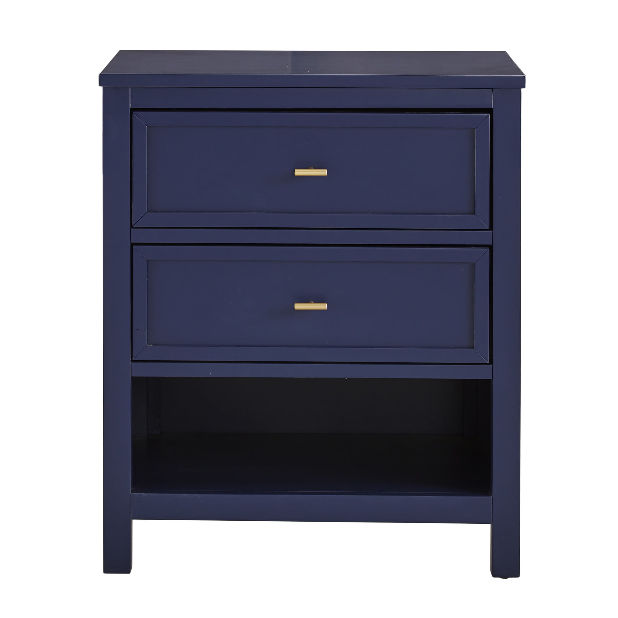 Weston Home Danica Modern 2-Drawer Nightstand, Twilight Blue