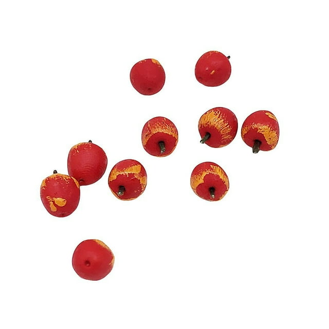 Casa de muñecas en miniatura, manzana roja con fruta, escala 1:12, 10 unidades HUOGUO
