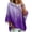 Purple, variant on Womens 3/4 Sleeve Hoodies Gradient Printed Pullover Hooded Sweatshirt Oversized Soft Baggy Casual Drawstring Hoodie Fall Winter Workout Outfit