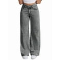 thumbnail image 1 of Jeans Rectos para Mujer, Cintura Alta, Pierna , Holgados, Elásticos, Estilo Boyfriend, Holgados, para Mujer Lavar la Ceniza S, 1 of 8