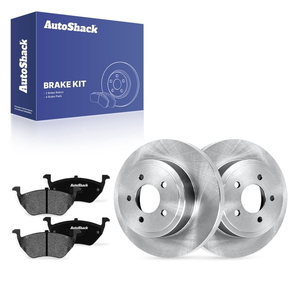 AutoShack Rear Solid Brake Rotors   Ceramic Pads 6-PC Brake Kit Replacement for 2005-2008 Ford Escape 2005-2008 Mercury Mariner 2008 Mazda Tribute 2005-2006 Mazda Tribute 11.88" (301.8 mm)